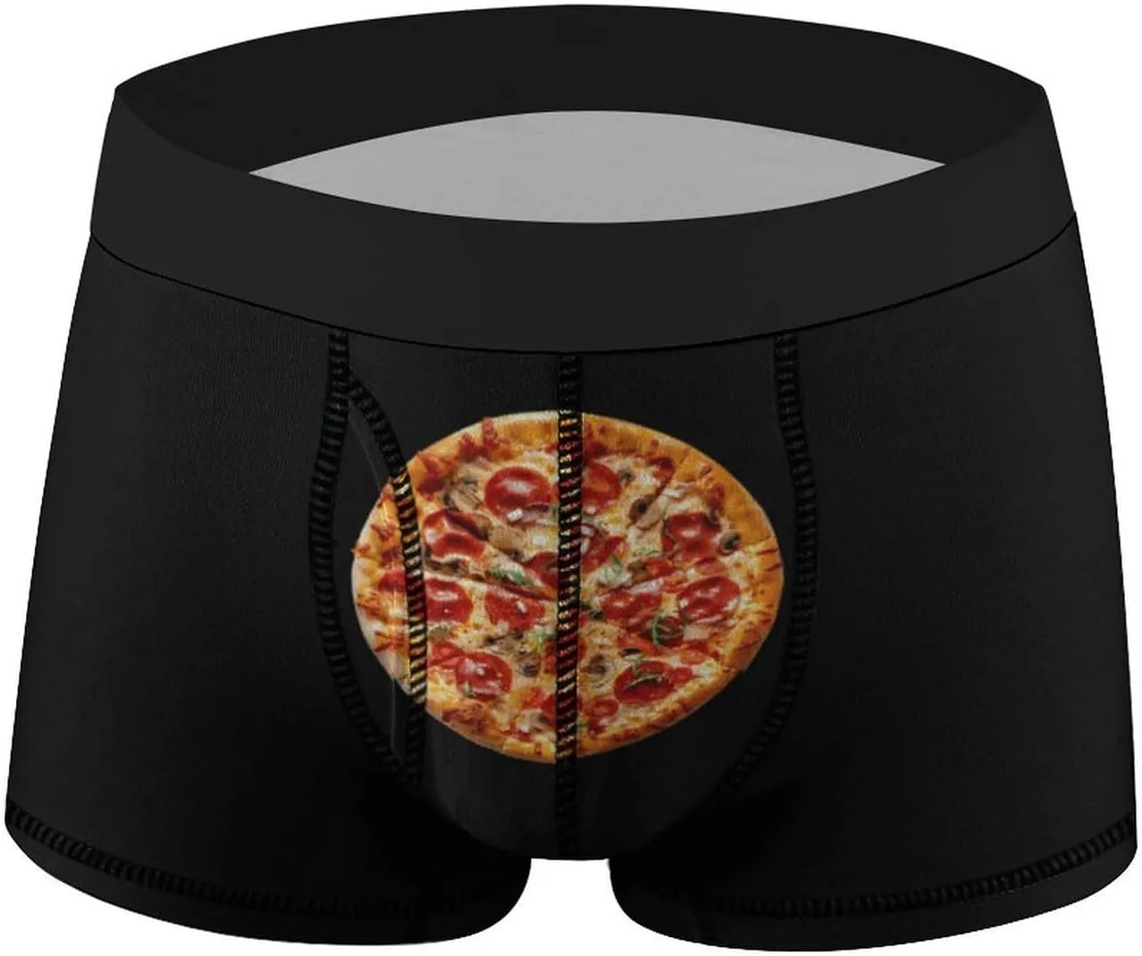 Pizza Lover Mens Boxer Brief Funny Underwear Trunks Breathable Soft Printed Shorts