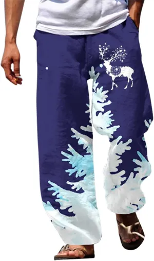 Pj Pants Christmas Trousers Men's Christmas Christmas Tree 3D Printed Casual Pants Jeans Pajama Pants Mens Mens Red
