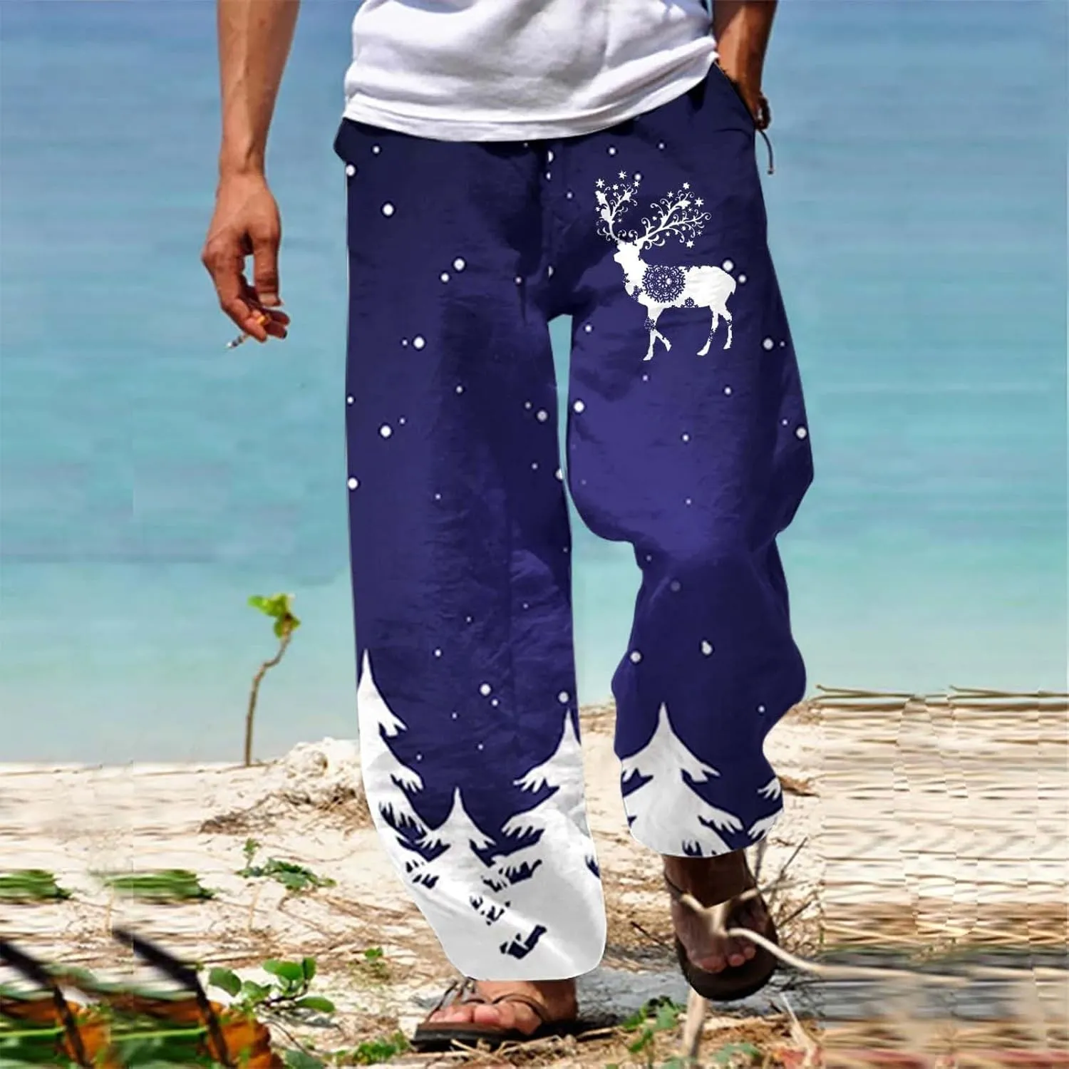 Pj Pants Christmas Trousers Men's Christmas Christmas Tree 3D Printed Casual Pants Jeans Pajama Pants Mens Mens Red