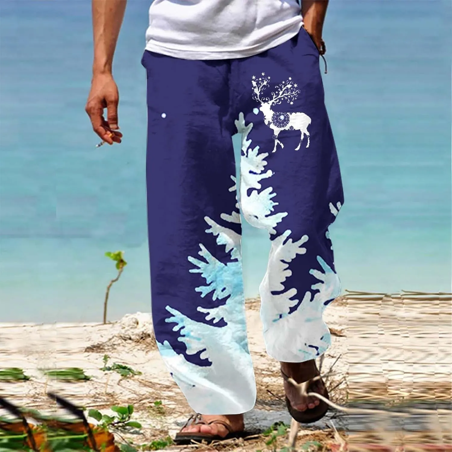 Pj Pants Christmas Trousers Men's Christmas Christmas Tree 3D Printed Casual Pants Jeans Pajama Pants Mens Mens Red