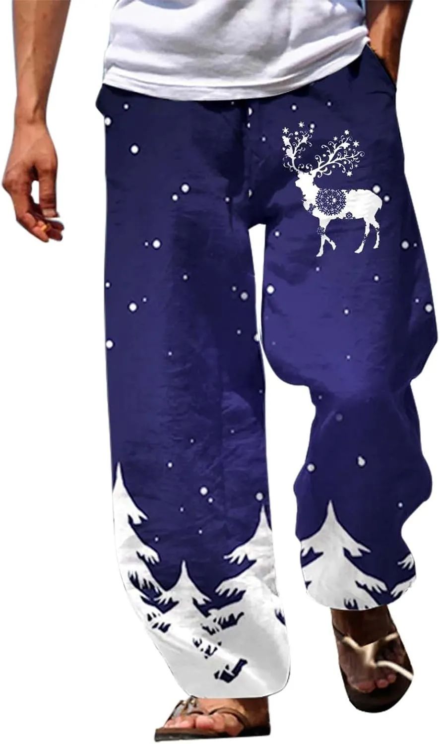 Pj Pants Christmas Trousers Men's Christmas Christmas Tree 3D Printed Casual Pants Jeans Pajama Pants Mens Mens Red