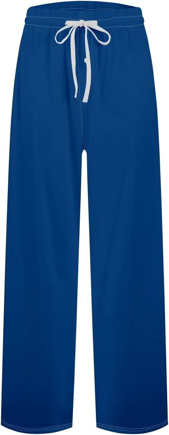 Pj Pants for Men Cotton Comfy Drawstring Sleepwear Lounge Pants with Pockets Casual Soft Pajama Pants