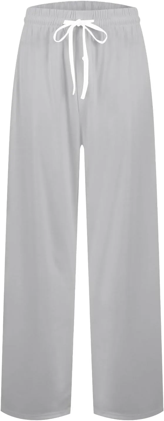 Pj Pants for Men Cotton Comfy Drawstring Sleepwear Lounge Pants with Pockets Casual Soft Pajama Pants