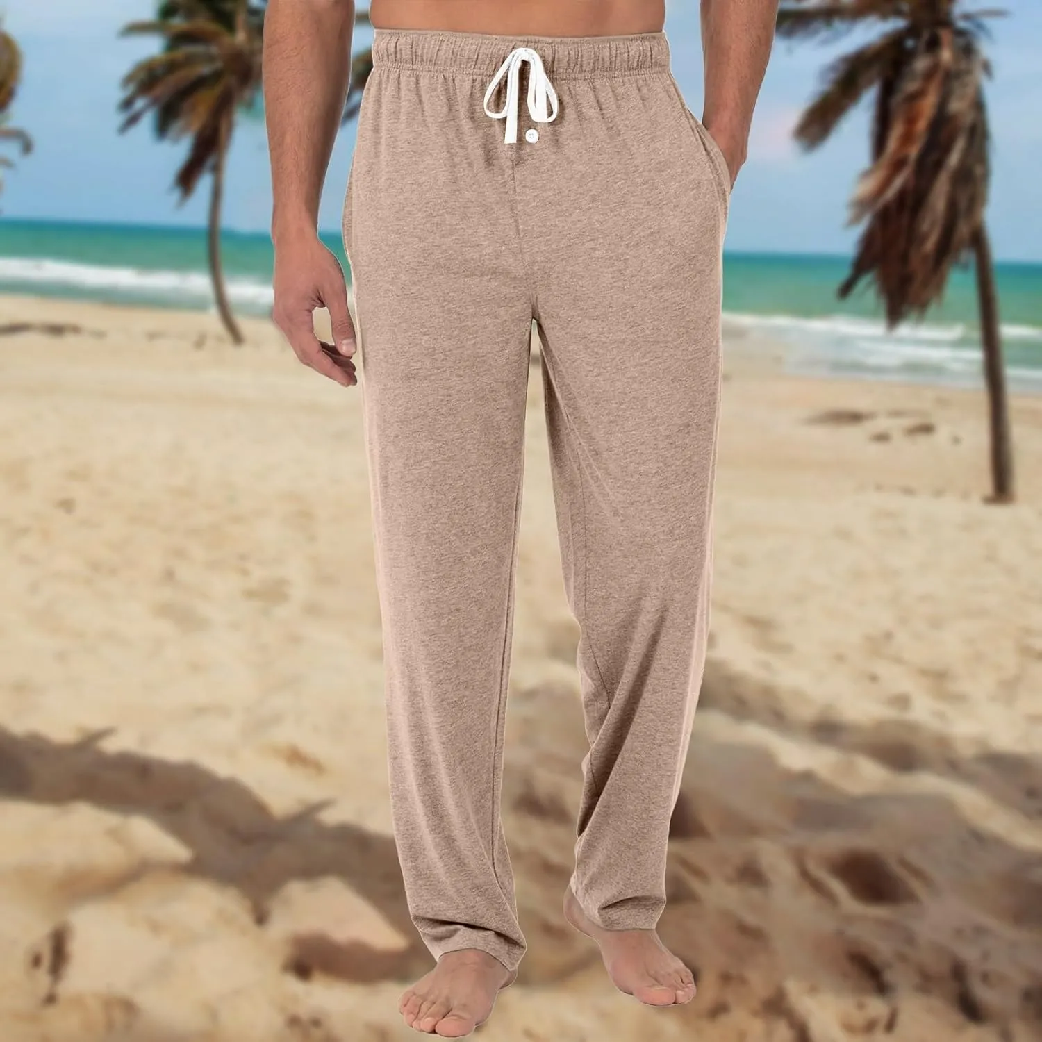 Pj Pants for Men Cotton Comfy Drawstring Sleepwear Lounge Pants with Pockets Casual Soft Pajama Pants