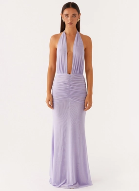 Flattering Lines Cotton Skin Places To Be Maxi Dress - Lilac