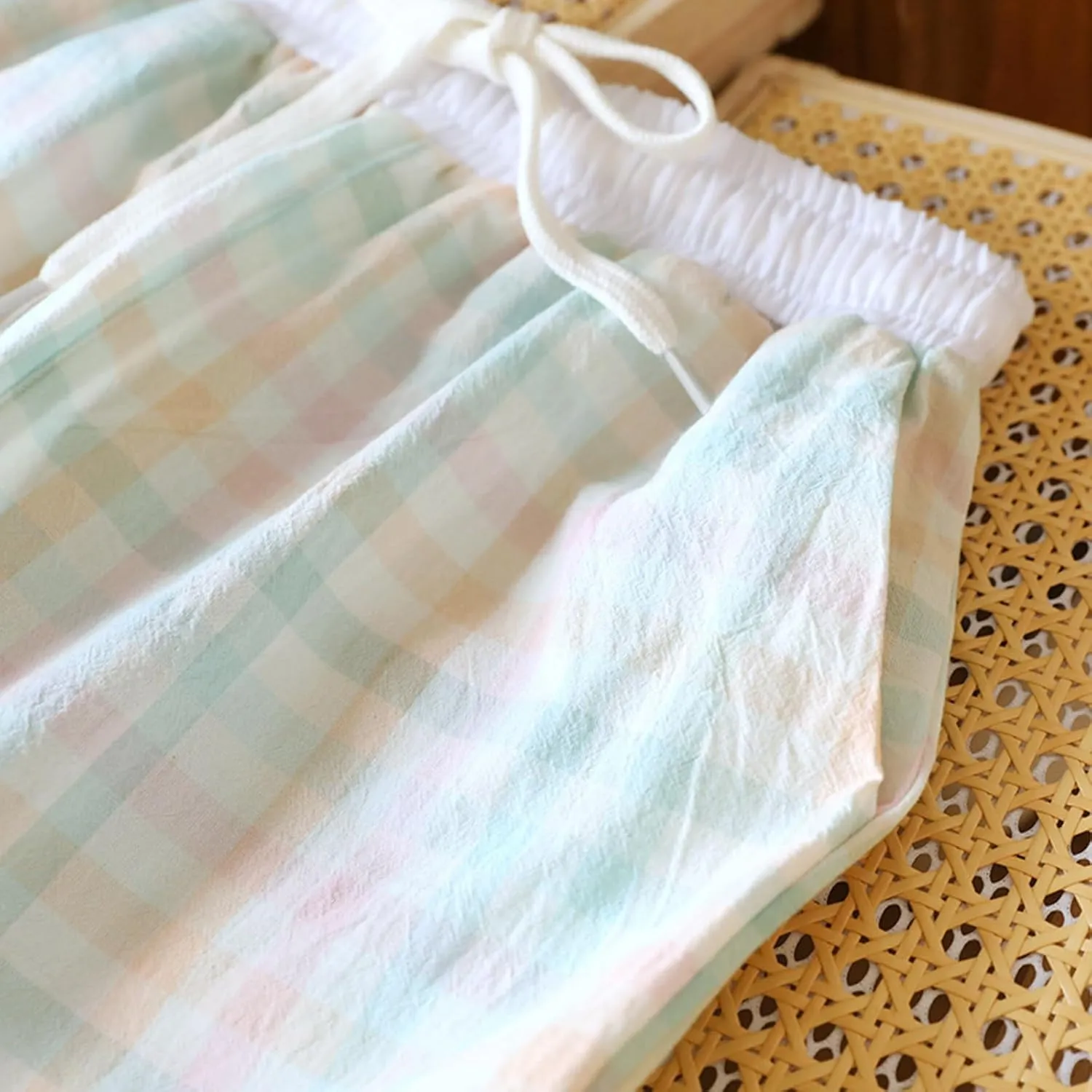 Plaid Boxer Shorts for Women Summer Gingham Cotton Pajamas 2025 Lounge Sleepwear Shorts Y2K Pj Bottoms with Pockets