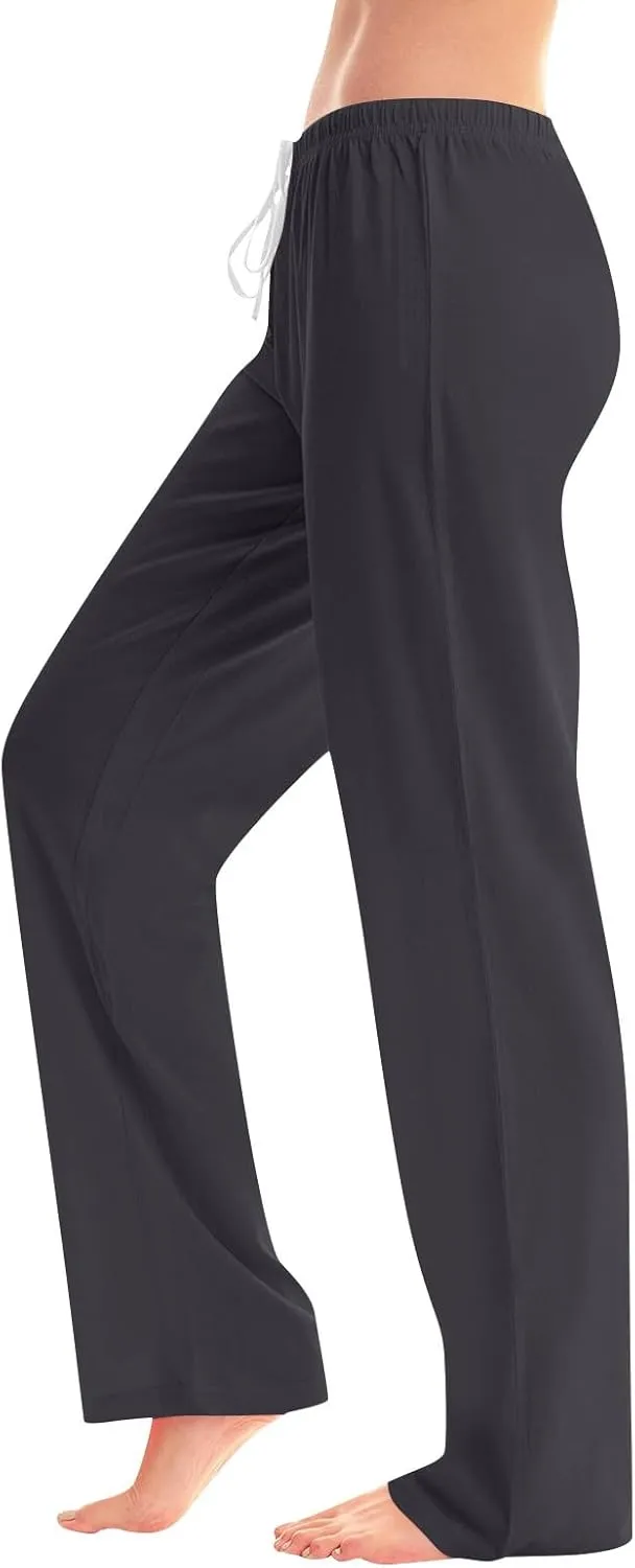 Plaid Pajama Pants Women Comfy Sleep Wide Leg Lounge Pants Drawstring High Waist Soft Buffalo Plaid Cotton Pj Pants