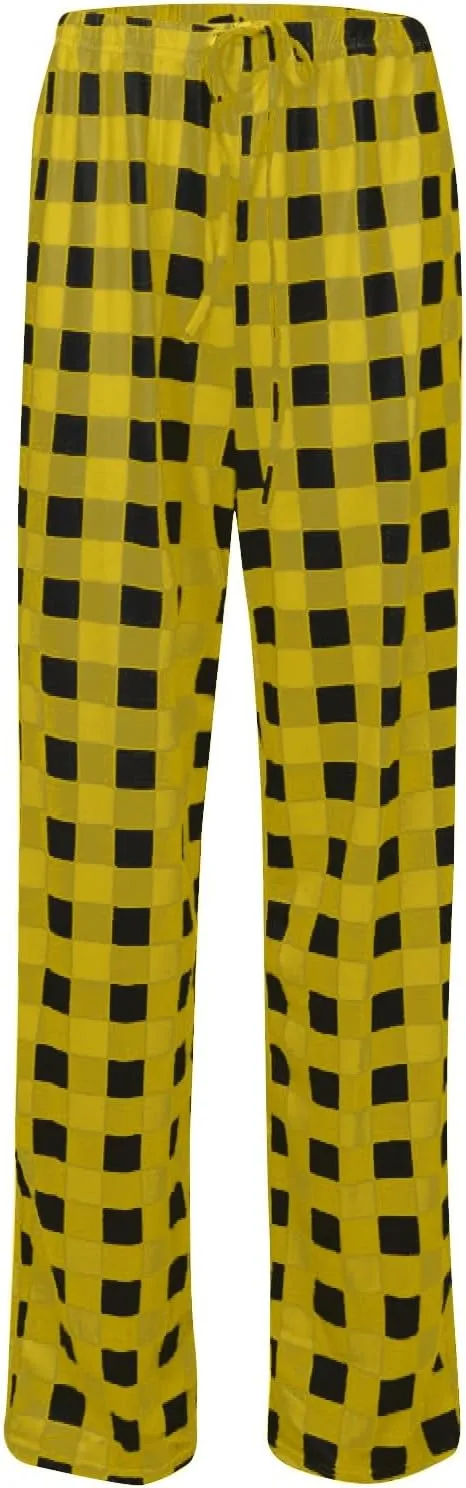 Plaid Pajama Pants Women Comfy Sleep Wide Leg Lounge Pants Drawstring High Waist Soft Buffalo Plaid Cotton Pj Pants