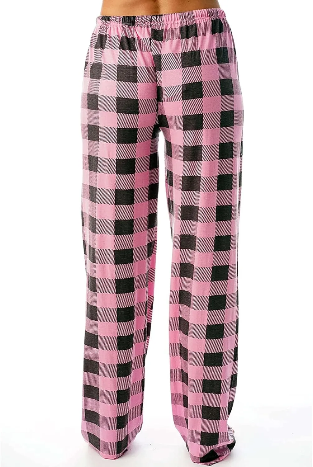 Plaid Pajama Pants Women Stretch Comfy Lounge Pj Pants Drawstring Lounge Striped Pajama Bottoms with Pockets