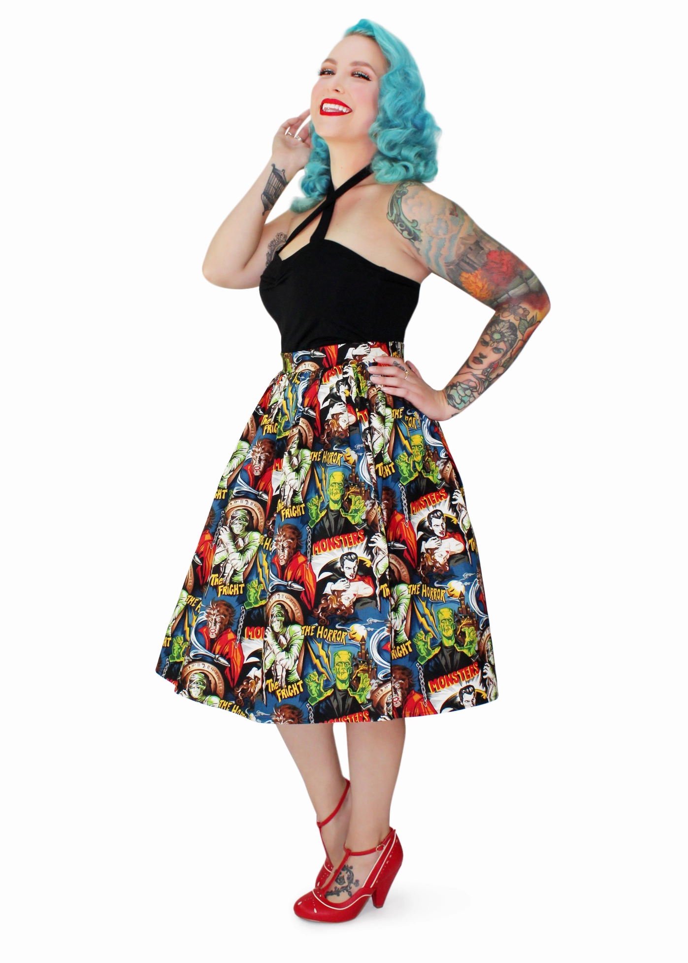 Pleated Circle Skirt - Hollywood Monster #HPCSM Double Stitched