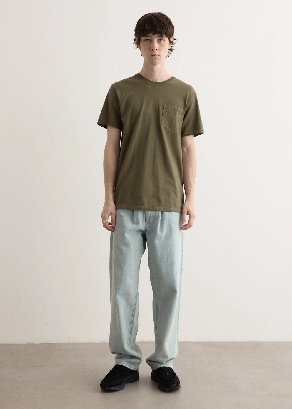 Pleated Jeans Diagonal Front Pocket All weather