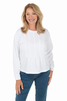 Pleated Peplum Sweatshirt Non Irritating Label