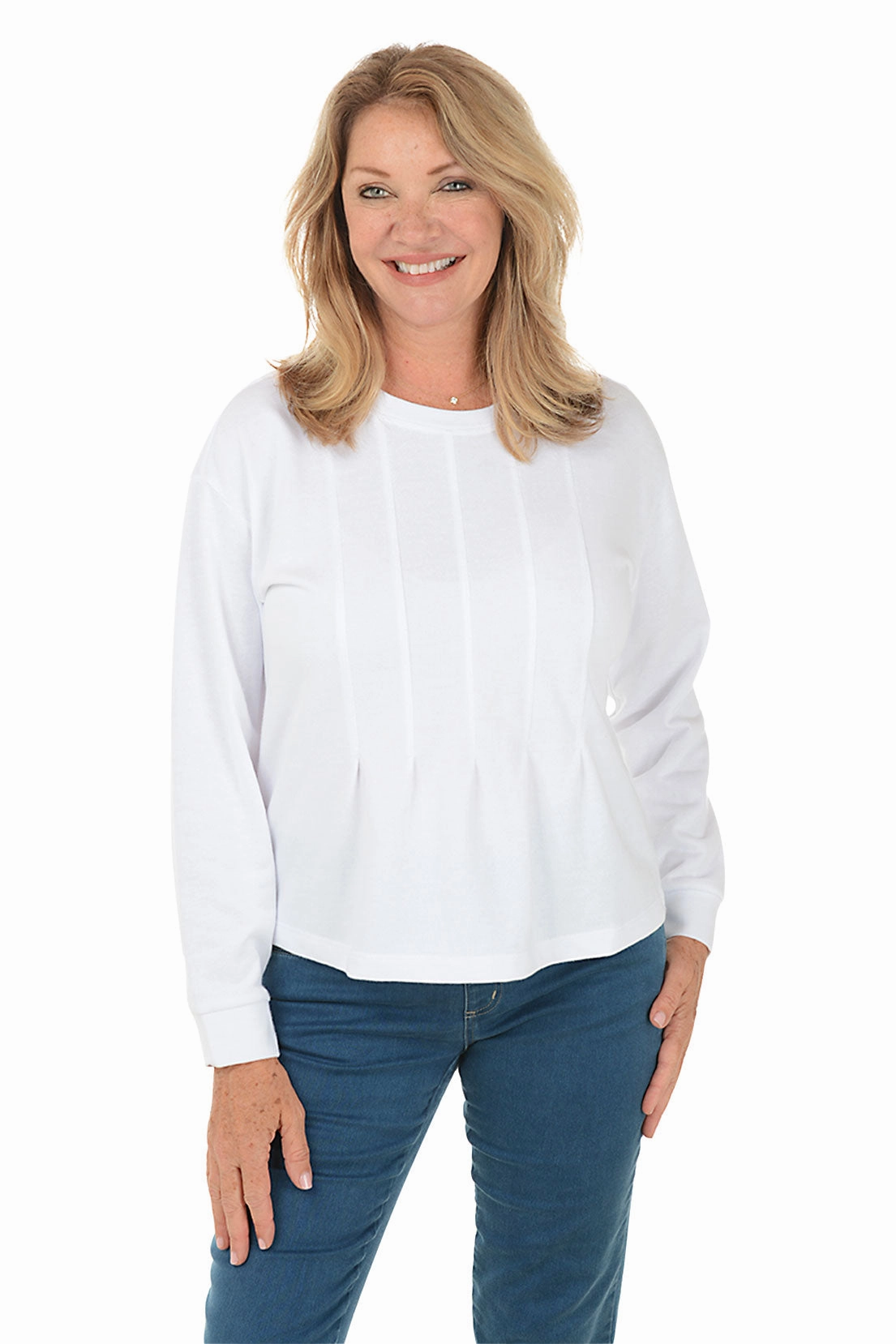 ReinforcedHems Pleated Peplum Sweatshirt