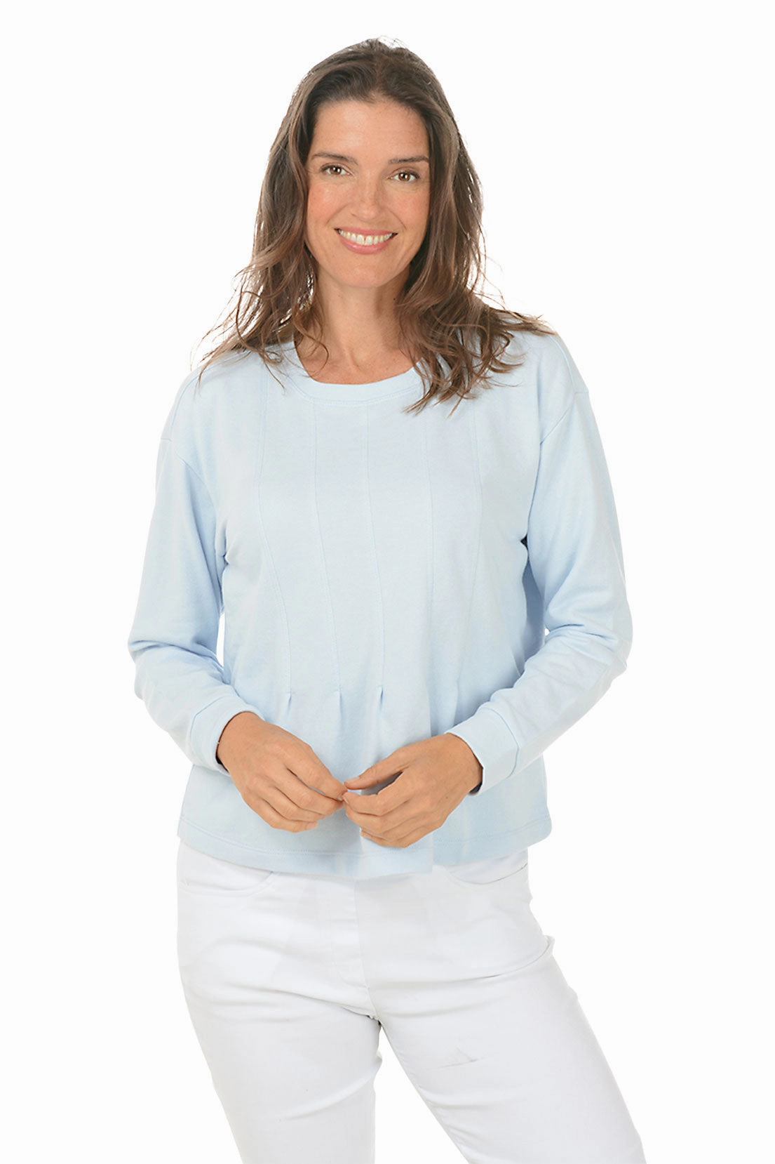 Pleated Peplum Sweatshirt Versatile Layering Piece