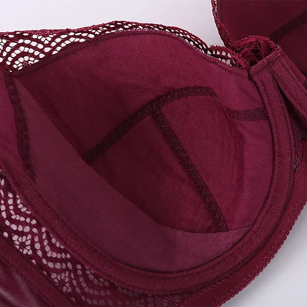 Plus Size Sexy Push Up Minimizer Lace Busty Bras