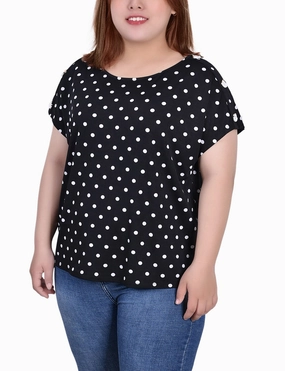 FourWay Stretch Plus Size Short Extended Sleeve Top