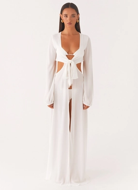 Coastal Maxi Dress - White Dressy Yet Comfortable