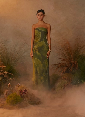 Nettle Maxi Dress - Tropic Floral Pure Tone Calm Flow