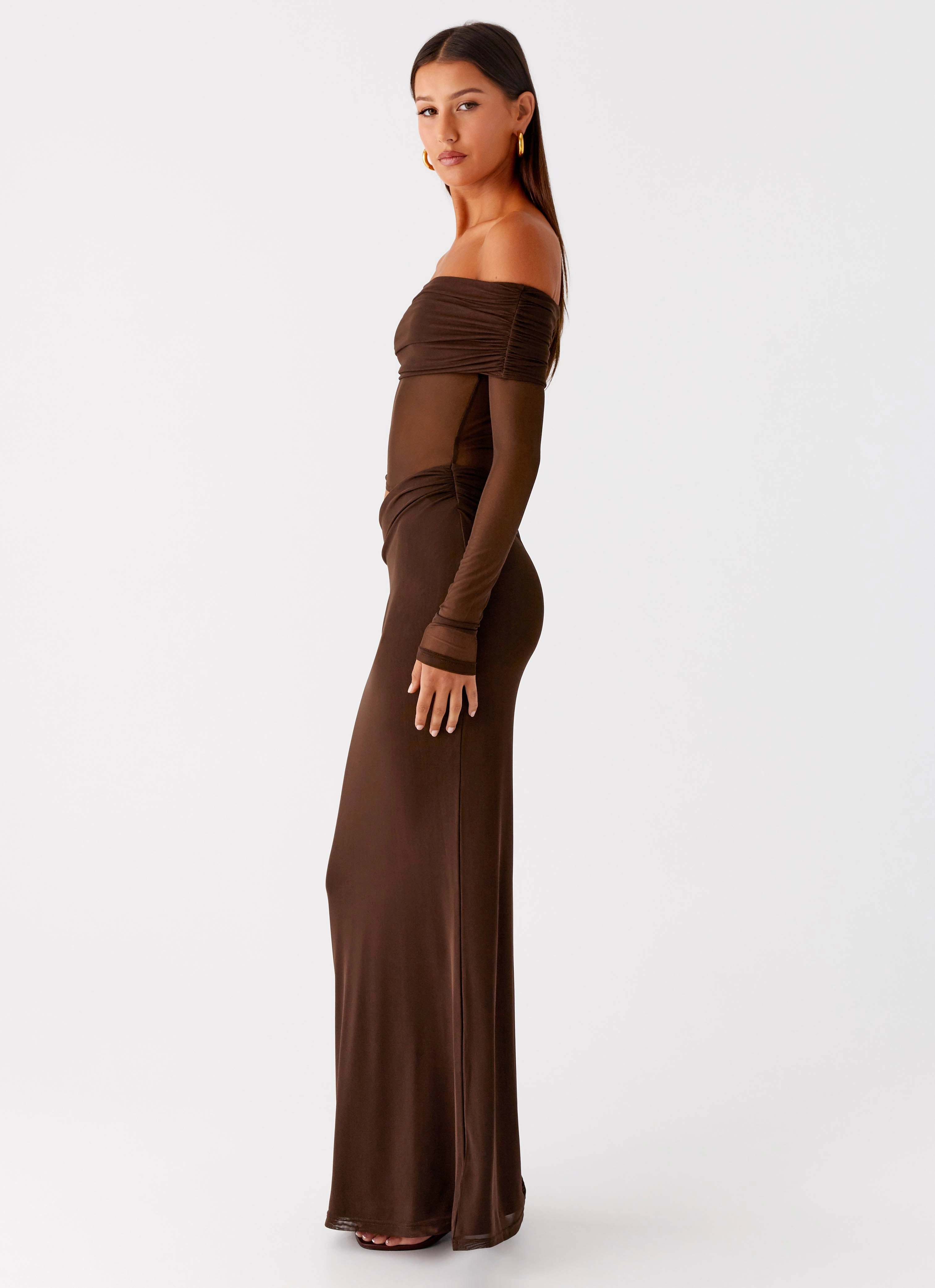 Emery Maxi Dress - Chocolate Soft Lines Lounge Fit