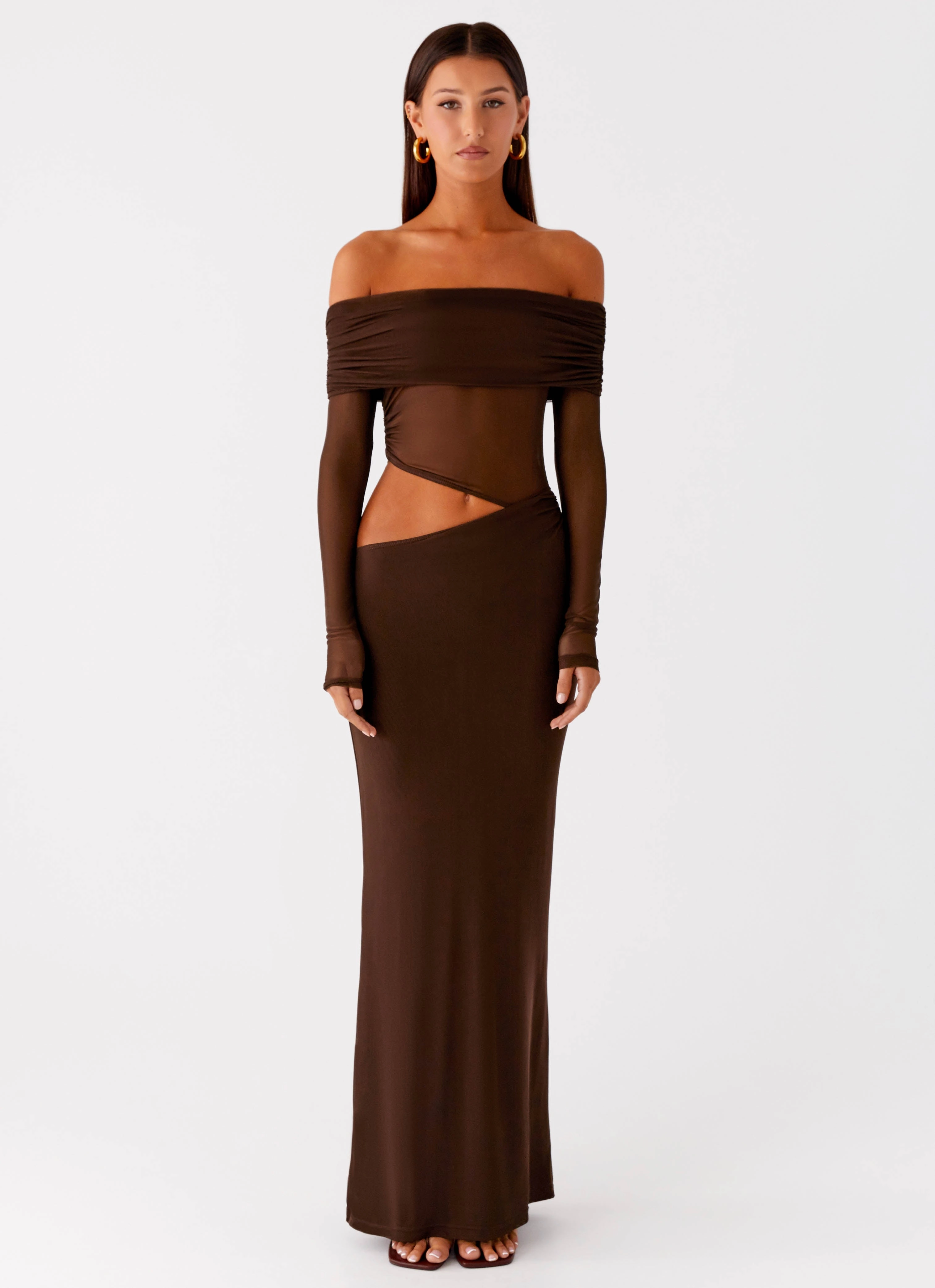 Emery Maxi Dress - Chocolate Minimalist Design