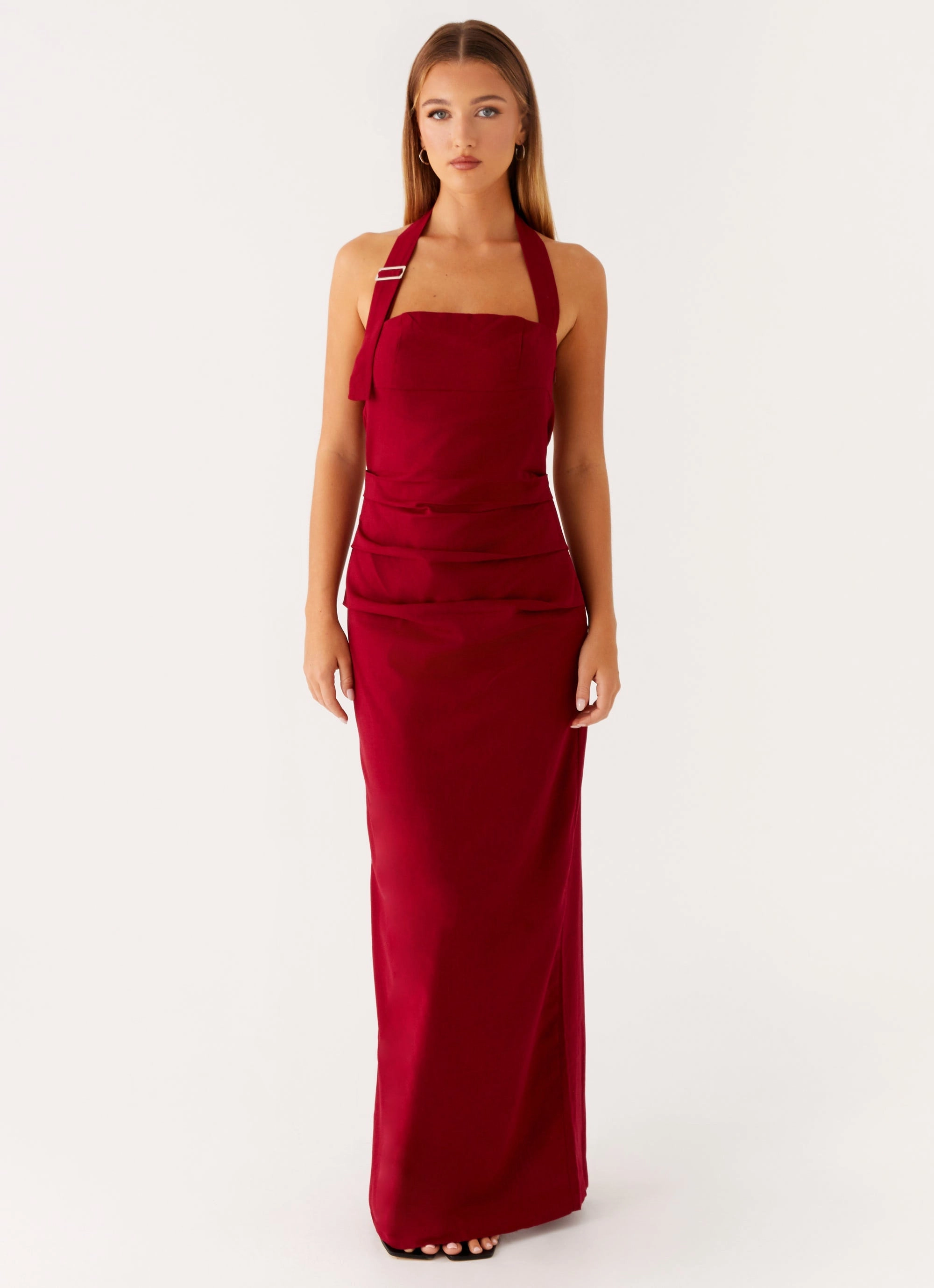 Rumour Has it Maxi Dress - Red Editors-Pick StretchableKnit