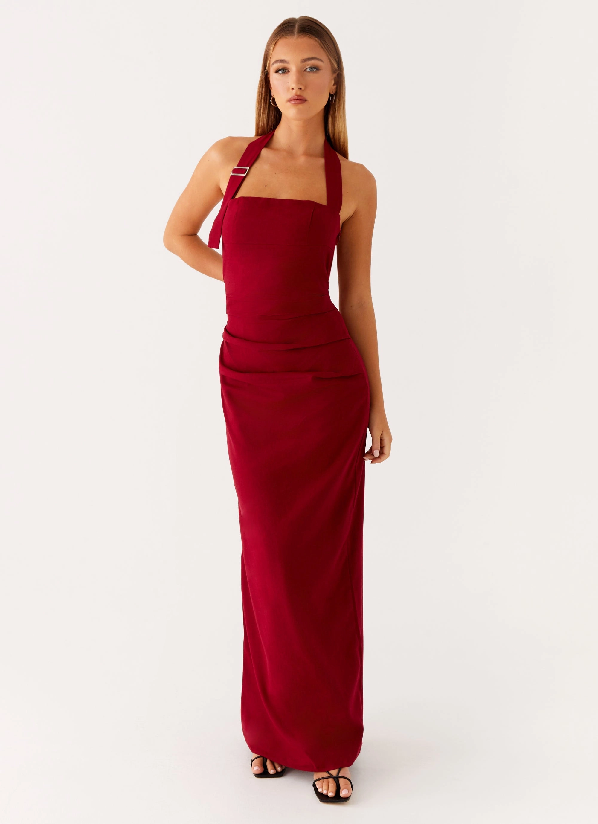 Rumour Has it Maxi Dress - Red Cozy Vibe Flattering bodycon dress