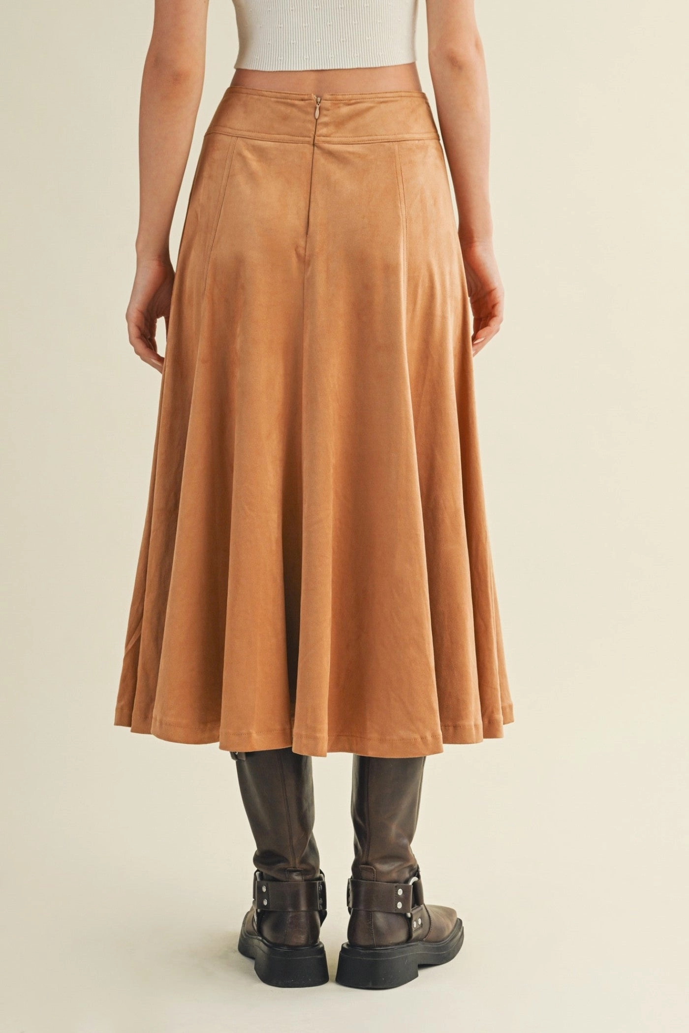 SOFIA SUEDE MIDI SKIRT Clean Fit