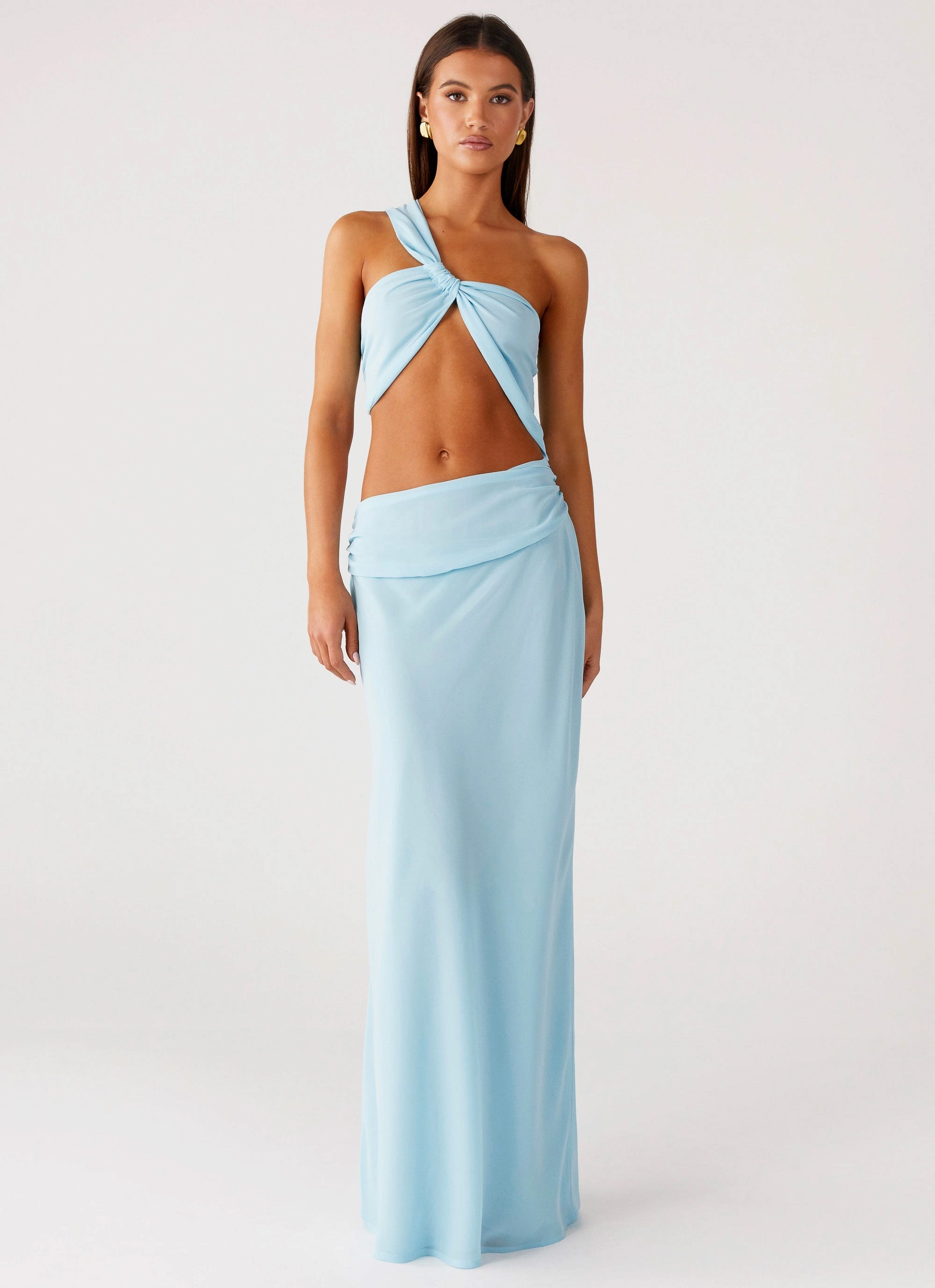 Cindelle One Shoulder Maxi Dress - Turquoise Chilly Comfort Wear