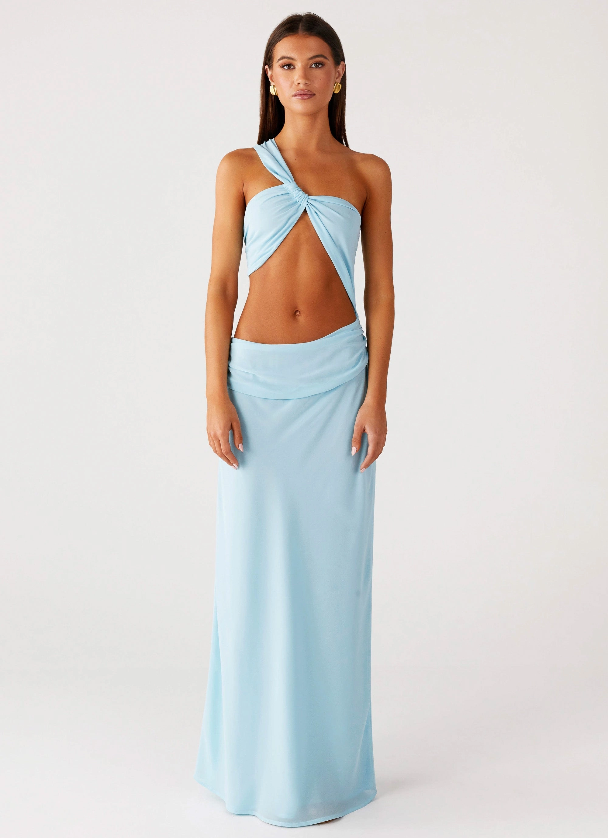 Light Outfit Day-to-evening dress Cindelle One Shoulder Maxi Dress - Turquoise