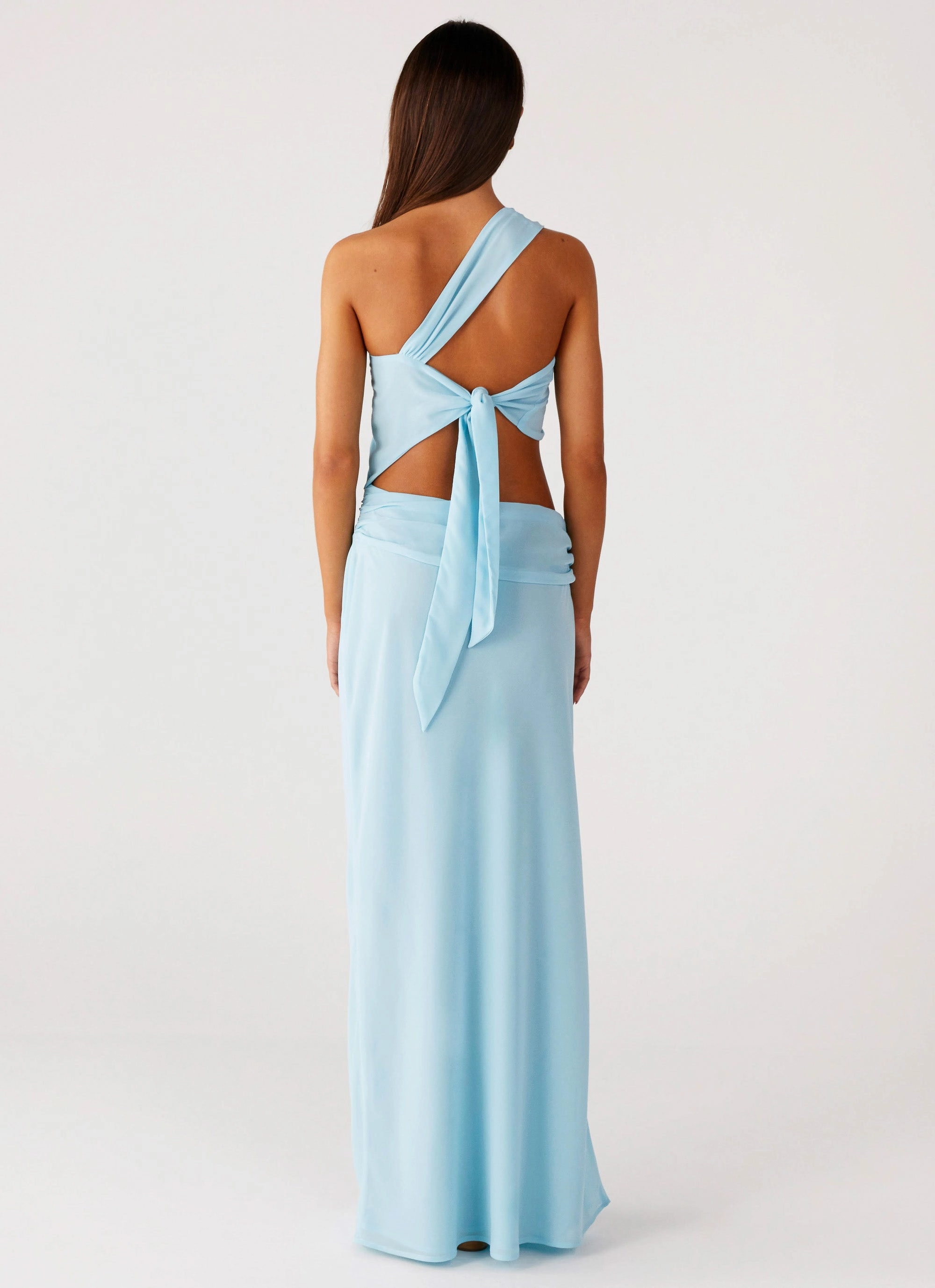 Cindelle One Shoulder Maxi Dress - Turquoise Smooth Mood