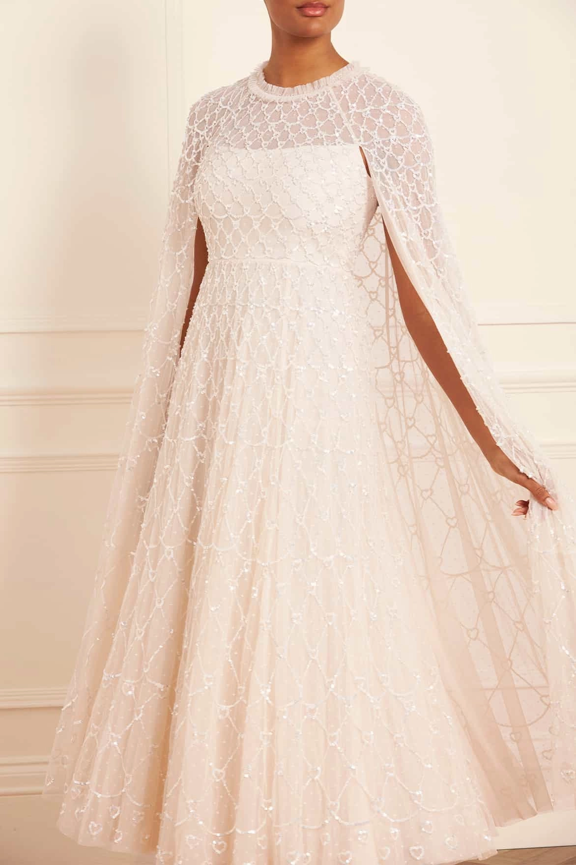 Heart Lattice Ankle Gown Inner Smile