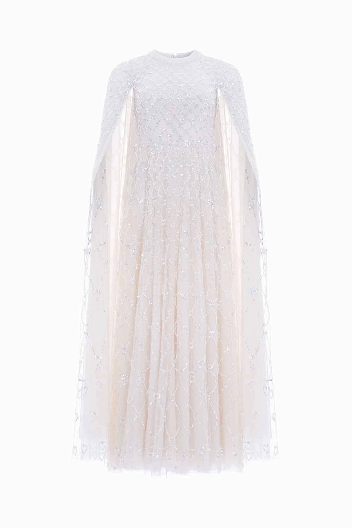 Cut-Out-Detail Comfort and Elegance Heart Lattice Ankle Gown