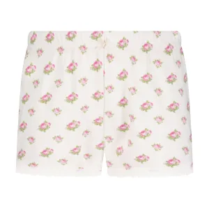 Polkadot GIRLS SHORT Cream Vintage Ditsy Rose Print