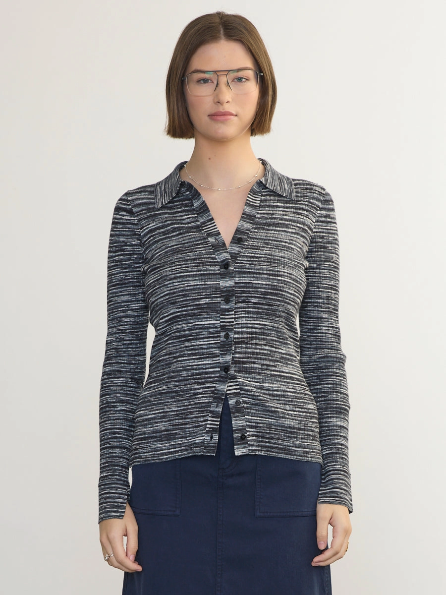 Drop Shoulder Design POLO CARDI