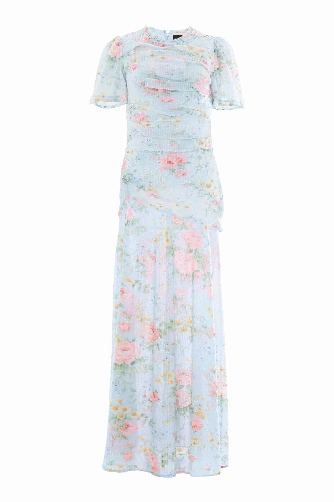 Pompadour Garden Sequin Gown Slimming Shape Calm Mood