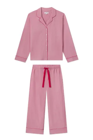 Poplin Chloe Long Sleeve Pajama Set in Classic Red
