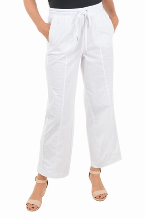 Breathable Performance Wear Poplin-Accented Wide Leg Lounge Pant