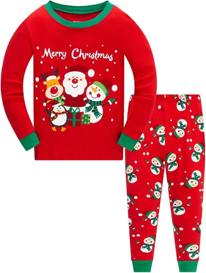 Popshion Toddler Boys Christmas Pajamas Cotton Long Sleeve Christmas PJs Holiday Xmas Jammies