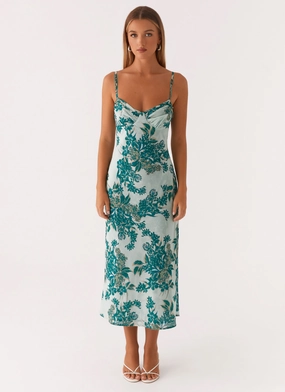 Love Song Midi Dress - Cloud Nine Floral Zip Ease