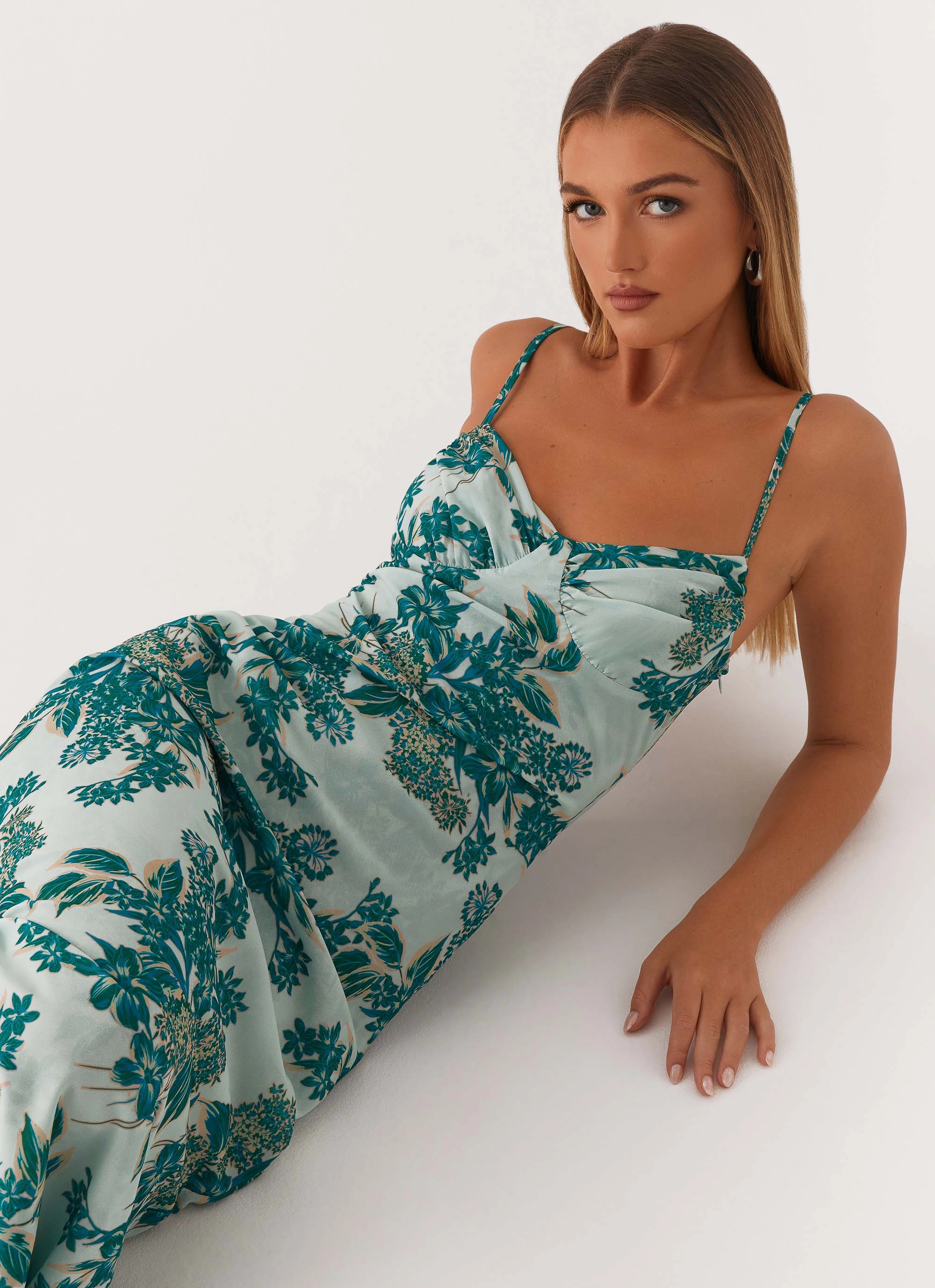Love Song Midi Dress - Cloud Nine Floral Versatile Style Wear Holiday-Party