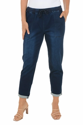 Drawstring Denim French Terry Ankle Pant Agile Fit