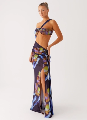 Elegant Line Smooth Tone Costa Rica Maxi Dress - Dark Floral