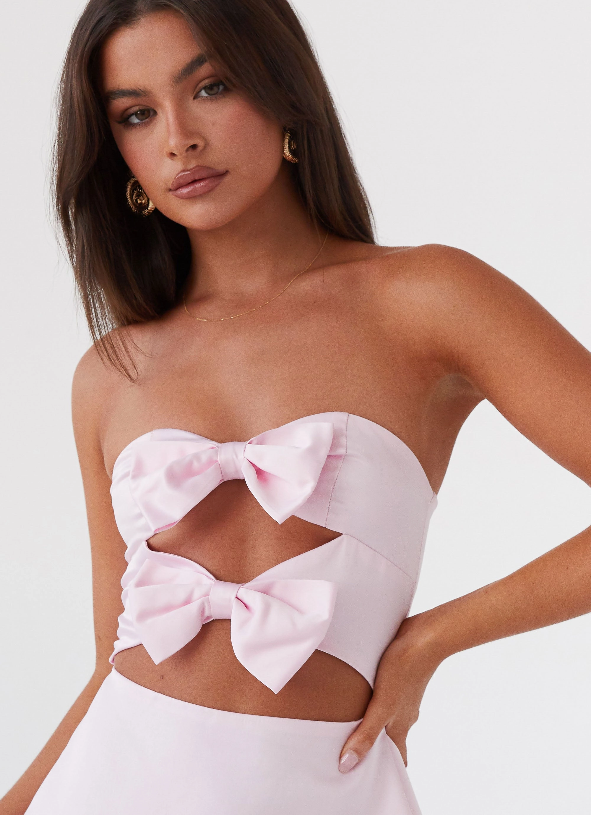 Girl Crush Bow Mini Dress - Pink Work Fitwear Light Layers
