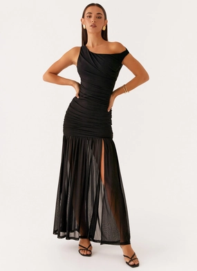 Zip-Closure Pavilion Maxi Dress - Black