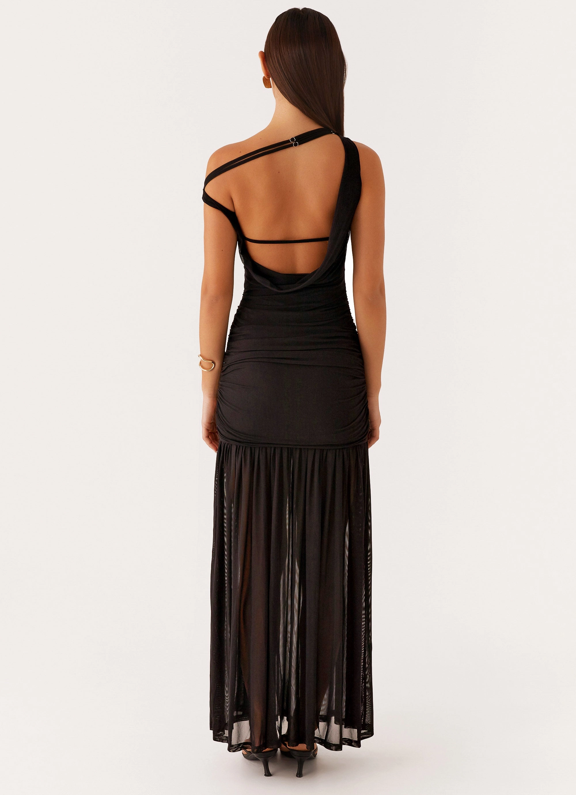 Pavilion Maxi Dress - Black Playful Twist Belted-Style