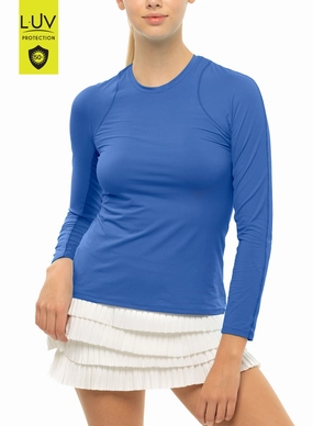 StretchableKnit Distressed Texture Breeze Long Sleeve Crew