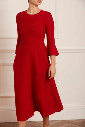 velvet feel Pretty Pointelle Knit Ankle Gown