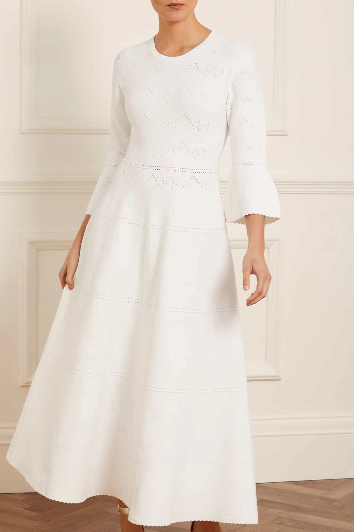 Pretty Pointelle Knit Gown Autumn Mood Polished Look