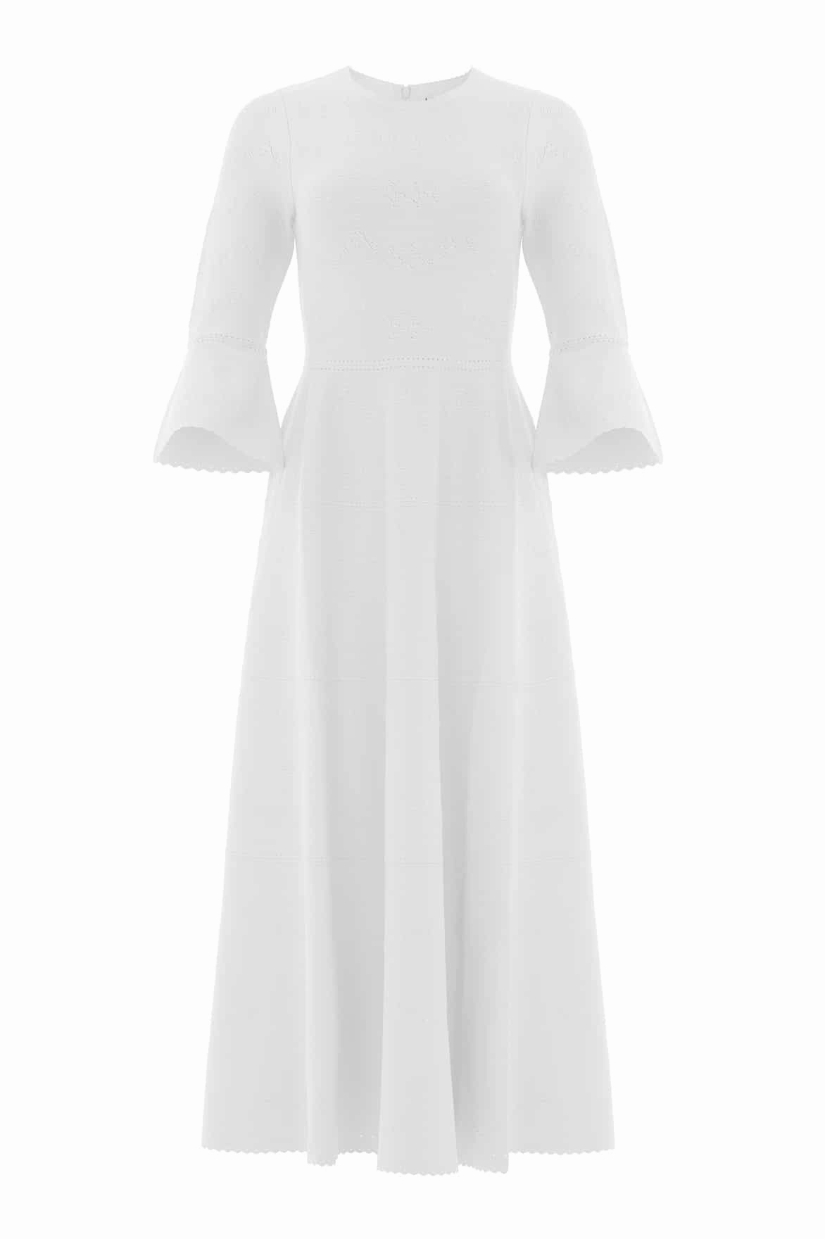 Pretty Pointelle Knit Gown Satin Fabric