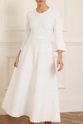 Pretty Pointelle Knit Gown Autumn Mood Polished Look